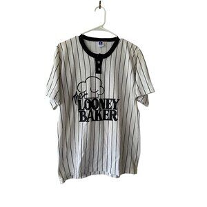 Russell Athletic Mens Looney Baker Pinstripe Baseball Shirt N0 3 100% Cotton